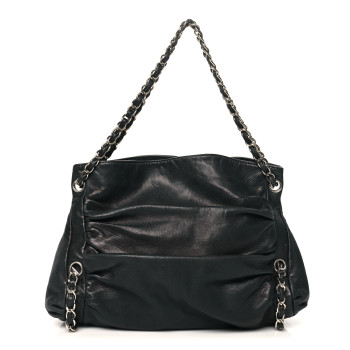 CHANEL Lambskin Large Sharpei Shoulder Bag Black