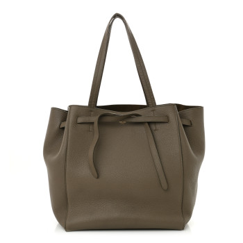 CELINE Soft Grained Calfskin Small Belt Cabas Phantom Taupe