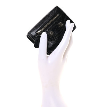 BALENCIAGA Agneau Arena Le Cagole Mini Wallet Black