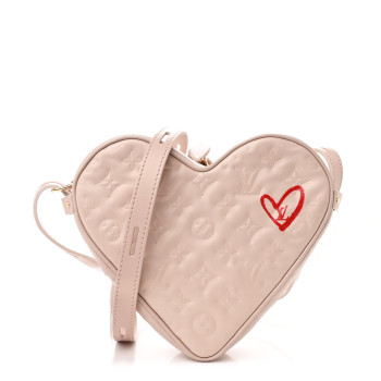LOUIS VUITTON Lambskin Embossed Monogram Fall In Love Sac Coeur Light Pink