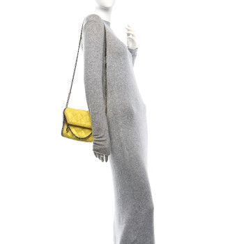 STELLA MCCARTNEY Shaggy Deer Quilted Mini Falabella Canary