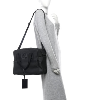 GUCCI Coated Canvas Interlocking G Briefcase Black