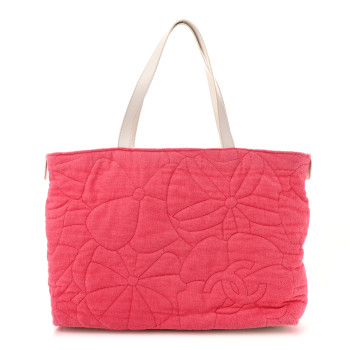 CHANEL Terry Cotton CC Beach Tote Towel Set Pink