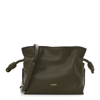 LOEWE Calfskin Mini Flamenco Knot Clutch Vintage Khaki