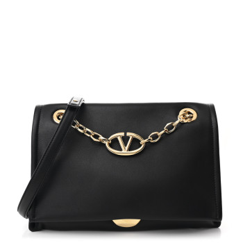 VALENTINO GARAVANI Nappa Vlogo Chain Bag Black