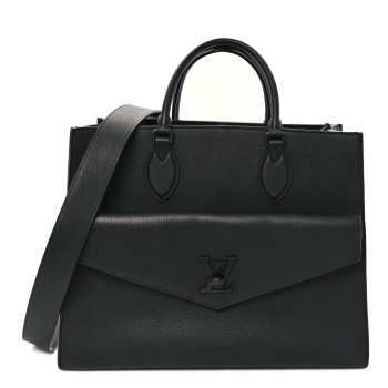 LOUIS VUITTON Soft Calfskin Lockme Tote MM Black