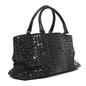 BOTTEGA VENETA Intrecciato Rugiada Vintaga Medium Shopper Black