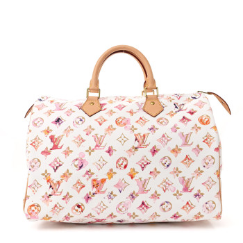 LOUIS VUITTON Watercolor Aquarelle Speedy 35 White