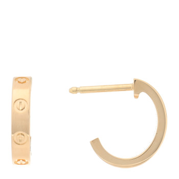 CARTIER 18K Yellow Gold Small LOVE Hoop Earrings