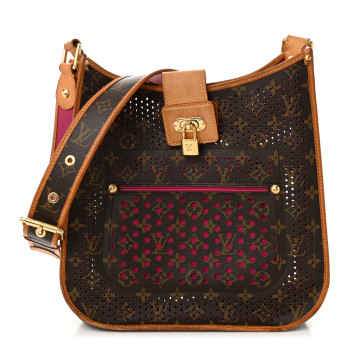 LOUIS VUITTON Monogram Perforated Musette Fuchsia