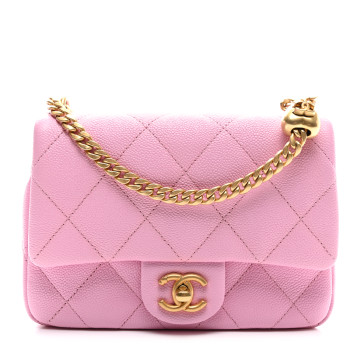 CHANEL Caviar Quilted Mini Sweetheart Flap Lilac