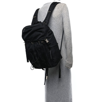 PRADA Tessuto Nylon Montagna Double Buckle Backpack Black
