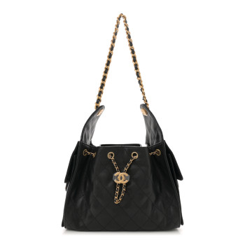 CHANEL Caviar Quilted Small Chanel 25 Handbag Black
