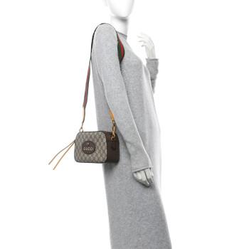 GUCCI GG Supreme Monogram Web Neo Vintage Shoulder Bag Beige New Acero Crop