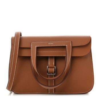 HERMES Taurillon Clemence Halzan 25 Gold