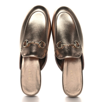 GUCCI Nappa Silk Womens Princetown Mules 36 Rame