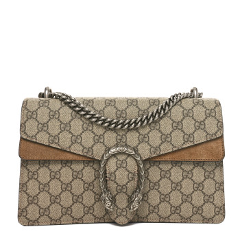 GUCCI GG Supreme Monogram Small Dionysus Shoulder Bag Taupe