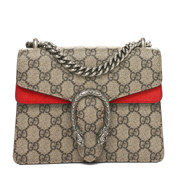 GUCCI GG Supreme Monogram Mini Dionysus Shoulder Bag Hibiscus Red