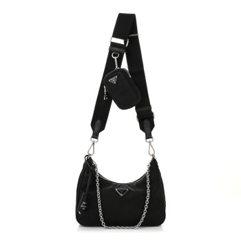 PRADA Nylon Re-Edition 2005 Shoulder Bag Black