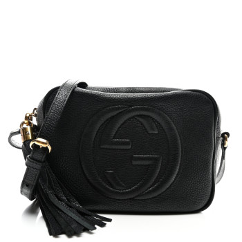 GUCCI Pebbled Calfskin Small Soho Disco Bag Black
