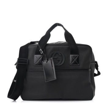 GUCCI Coated Canvas Interlocking G Briefcase Black