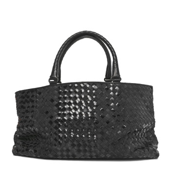 BOTTEGA VENETA Intrecciato Rugiada Vintaga Medium Shopper Black