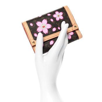 LOUIS VUITTON LV X TM Monogram Cherry Blossom Victorine Wallet Sakura Brown