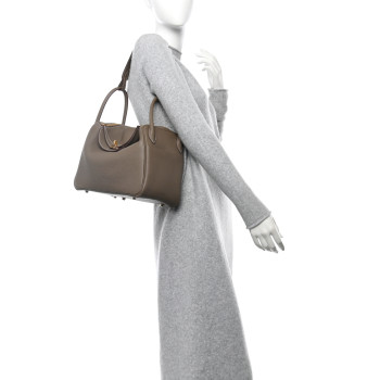 HERMES Taurillon Clemence Lindy 30 Etoupe