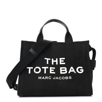 MARC JACOBS Cotton Canvas Medium The Traveler Tote Bag Black