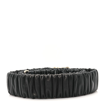 CHANEL Lambskin Crystal CC Belt 85 34 Black