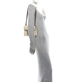 GUCCI Textured Calfskin Crystal Mini Dionysus Shoulder Bag Mystic White