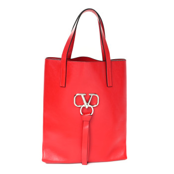 VALENTINO GARAVANI Smooth Calfskin VSling Tote Bag Rouge Pur