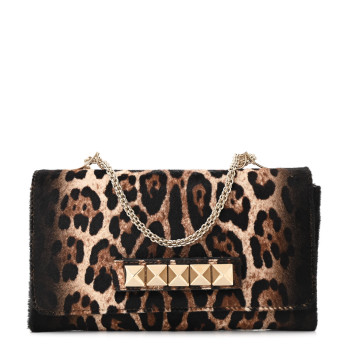 VALENTINO GARAVANI Pony Hair Leopard Print Va Va Voom Shoulder Bag