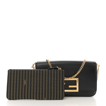 FENDI Vitello Palmellato Wallet on Chain with Pouches Black