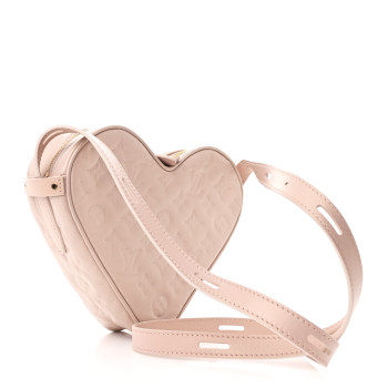 LOUIS VUITTON Lambskin Embossed Monogram Fall In Love Sac Coeur Light Pink