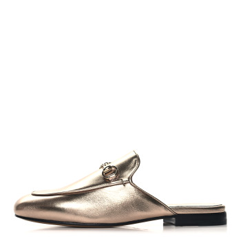 GUCCI Nappa Silk Womens Princetown Mules 36 Rame