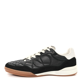 CHANEL Suede Calfskin Quilted Sneakers 40 Black