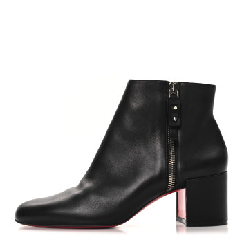 CHRISTIAN LOUBOUTIN Calfskin Ziptotal 85 Ankle Boots 41.5 Black