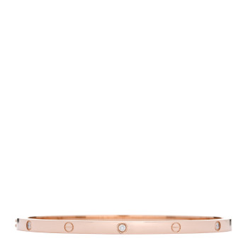 CARTIER 18K Pink Gold 6 Diamond Small LOVE Bracelet 18
