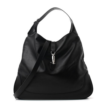 GUCCI Calfskin Large Jackie 1961 Shoulder Bag Black