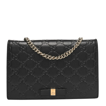 GUCCI Guccissima Signature Bowy Chain Wallet Black