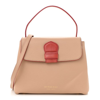 BURBERRY Derby Calfskin Snakeskin House Check Small Camberley Beige Red