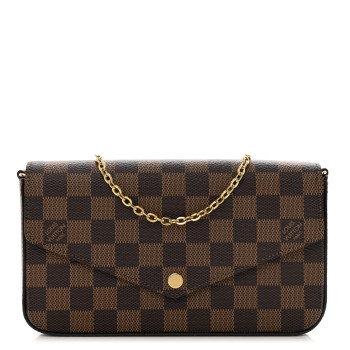 LOUIS VUITTON Damier Ebene Pochette Felicie Chain Wallet