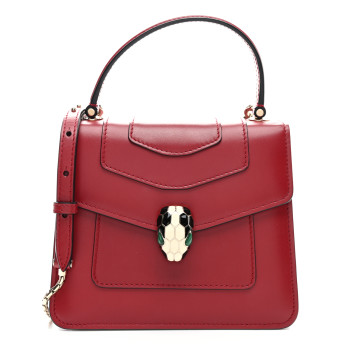 BULGARI Calfskin Serpenti Forever Top Handle Red