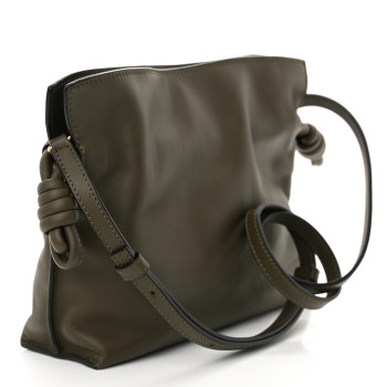 LOEWE Calfskin Mini Flamenco Knot Clutch Vintage Khaki