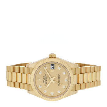 ROLEX 18K Yellow Gold Diamond 31mm Oyster Perpetual Datejust President Watch Champagne 278278
