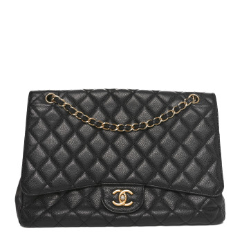 CHANEL Caviar Maxi Single Flap Black