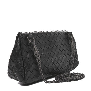 BOTTEGA VENETA Nappa Intrecciato Small Chain Crossbody Black