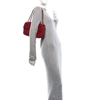 CHANEL Iridescent Calfskin Large Chic Quilt Flap Red
