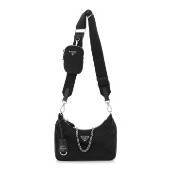 PRADA Nylon Re-Edition 2005 Shoulder Bag Black